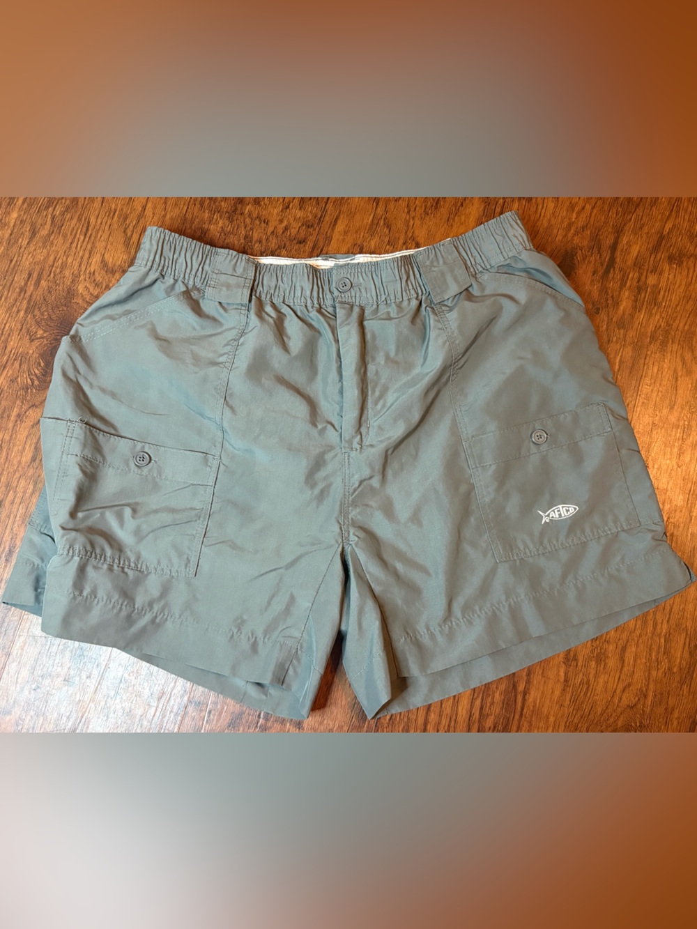 AFTCO Men's Grey Green Cargo Shorts - Picture 1 of 4